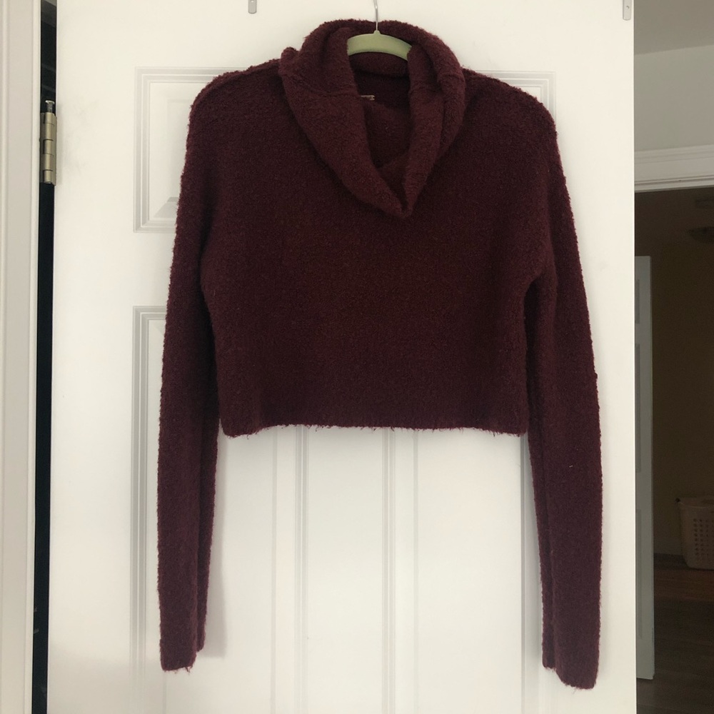 Free People Boucle Knit "Stormy" Cowl Sweater XS